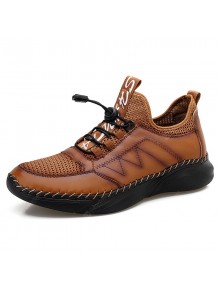 Men Comfortable Leather Shoes Cowhide Outdoor Casual Footwear