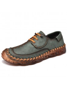 Men's Breathable Trend Peas Shoes Large Size Handmade Casual Shoes