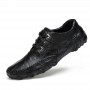 Casual Shoes - Men's Casual Breathable Leather Shoes Low-cut Fashion Driving Shoes