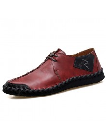Men's Leather Breathable Lazy Casual Single Shoes