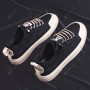 Flats & Loafers - Men Breathable Canvas Shoes Solid Color Round Toe Flat Heel Casual Footwear
