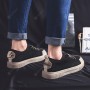 Flats & Loafers - Men Breathable Canvas Shoes Solid Color Round Toe Flat Heel Casual Footwear