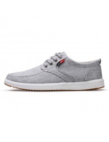 Men Casual Shoes Lace-Up Closure Round Toe Canvas Upper Comfortable Footwear