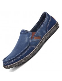 Men's Casual Flat Canvas Shoes Breathable Lazy Pedal Cloth Shoes