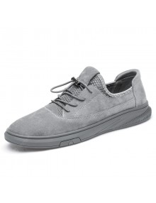 Men's Outdoor Leisure All-match Flat Shoes Breathable Soft-soled Leather Elastic Buckle Lazy Pedal Shoes