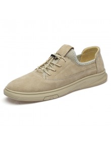 Men's Outdoor Leisure All-match Flat Shoes Breathable Soft-soled Leather Elastic Buckle Lazy Pedal Shoes