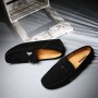 Spring Men's Leather Peas Shoes Handmade Stitching Soft Sole Driving Shoes