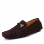 Spring Men's Leather Peas Shoes Handmade Stitching Soft Sole Driving Shoes