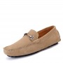 Spring Men's Leather Peas Shoes Handmade Stitching Soft Sole Driving Shoes