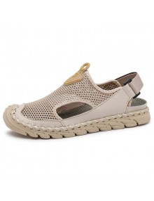 Summer Leisure Men Breathable Hollow Mesh Sandals Large Size Trend Simple Mesh Shoes