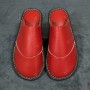 Winter Models Solid Color Leather Shoes, Home Slippers Tendon At The End Of Chinese Youth Aged Middle-aged Slippers