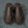 Winter Models Solid Color Leather Shoes, Home Slippers Tendon At The End Of Chinese Youth Aged Middle-aged Slippers