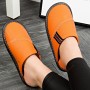 Winter Neutral Cowhide Leather Slippers For Men And Women Young Middle-aged Chinese-style Jacket Elderly Baotou Toe Slippers