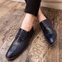 Dress Shoes - Gradient Color Men's Large Size Crocodile Print Business Dress Shoes