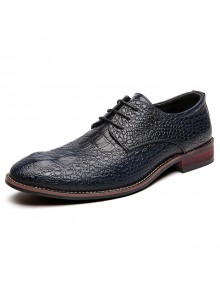 Gradient Color Men's Large Size Crocodile Print Business Dress Shoes