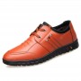 Korean Style Summer Casual Business Men's Leather Shoes Trendy Breathable Black Increased Casual Shoes