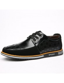 Men's Fashion Business Casual Leather Shoes Lace Up Soft Shoes
