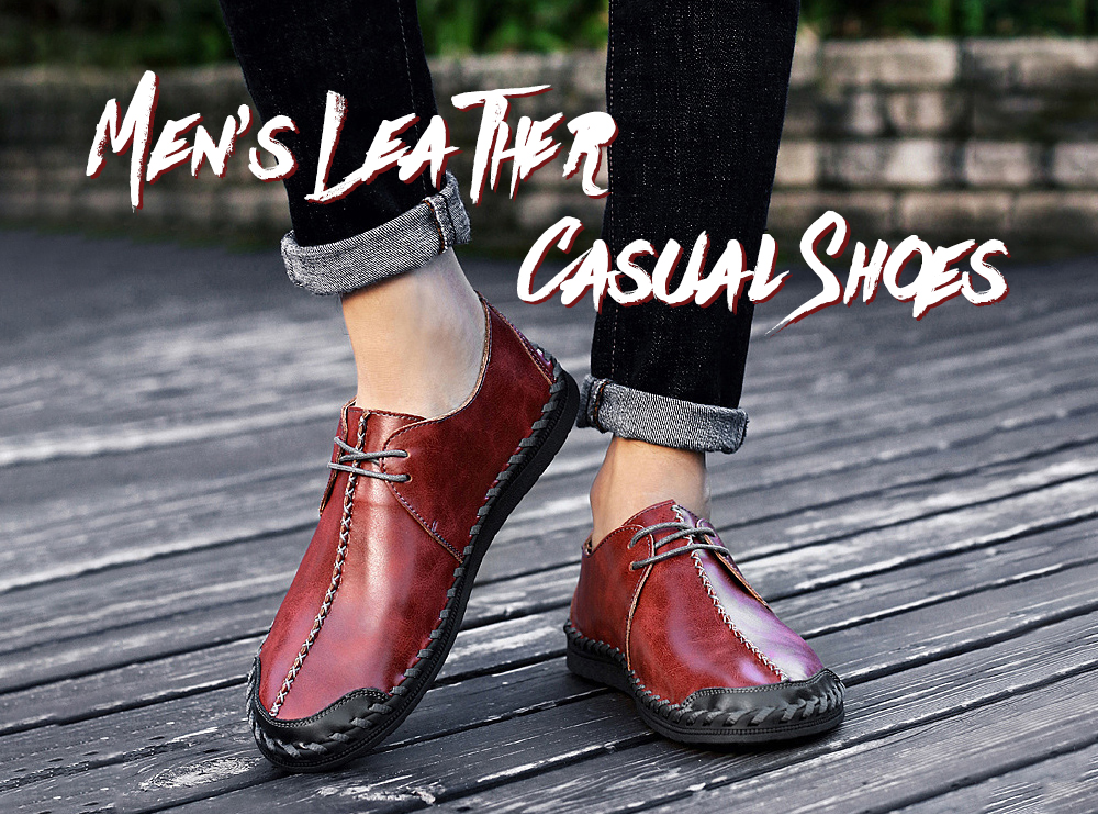 Men's Leather Breathable Lazy Casual Single Shoes Rubber Bag Skates - Red Brown 12139 42 Men's Leather Breathable Lazy Casual Single Shoes Rubber Bag Skates - Red Brown 12139 42