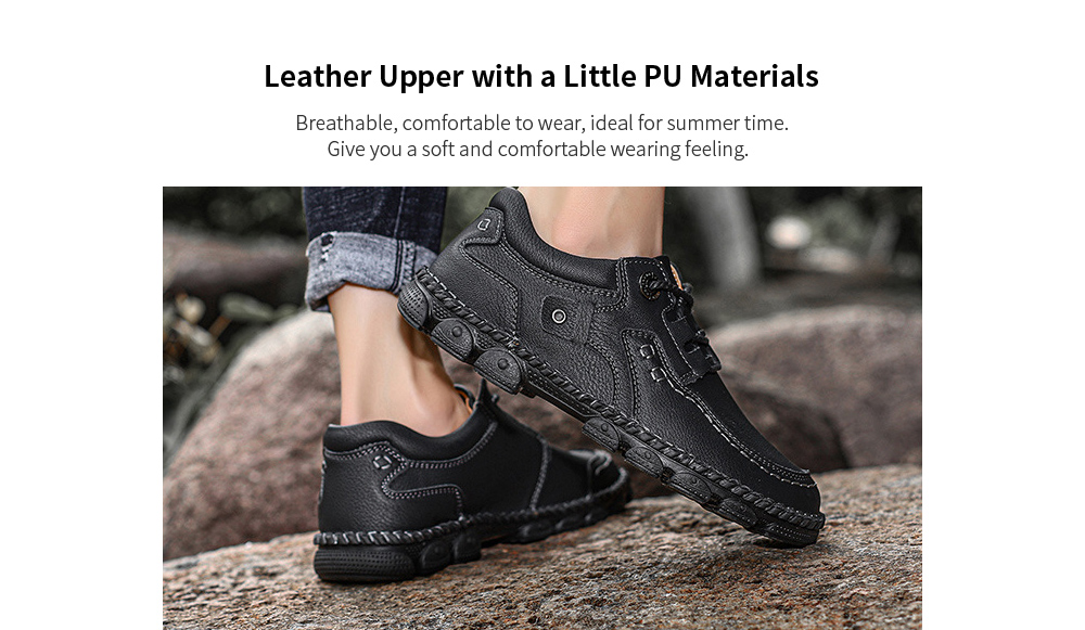 Men's Casual Shoes Summer Outdoor Shoes Tooling Shoes Handmade Leather Stitching Men's Large Size - Golden 40 Men's Casual Shoes Summer Outdoor Shoes Tooling Shoes Handmade Leather Stitching Men's Large Size - Golden 40