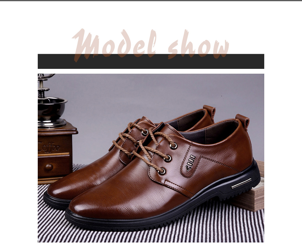 Men's Winter British Style Increased Height Casual Shoes model show Men's Winter British Style Increased Height Casual Shoes model show