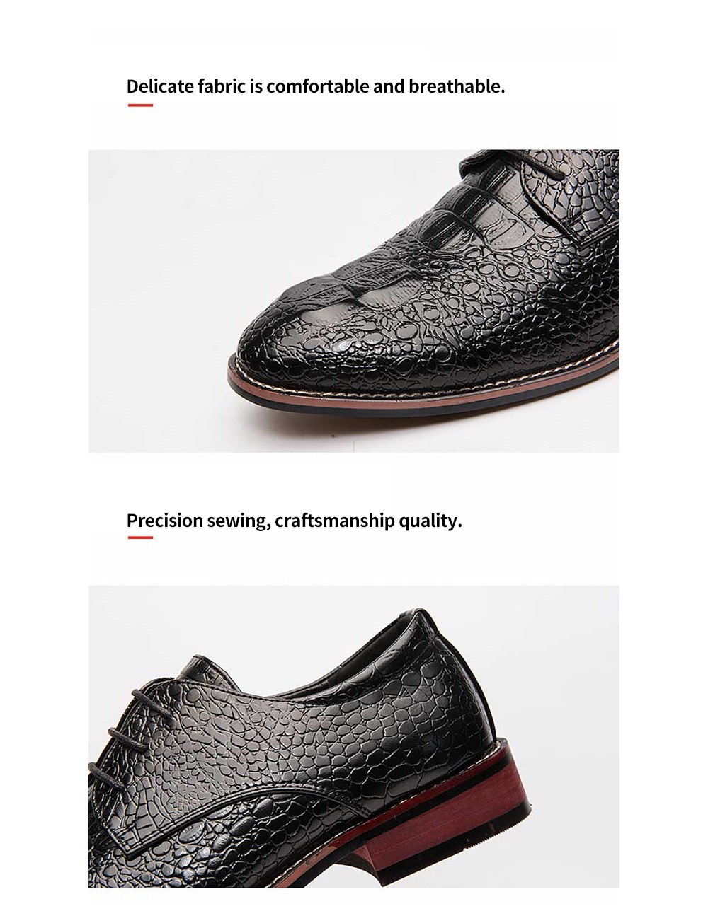 Large Size Men's Business Dress Shoes - Black EU 39 Delicate fabric is comfortable and breathable.